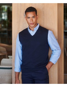 H-H724-Mens Lightweight Sleeveless V-Neck Jumper 2